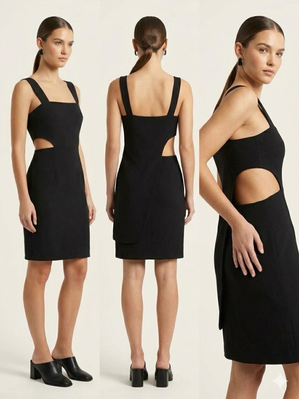 Opening Ceremony NWT Black Asymmetric Cut Out Sheath Dress, size  0